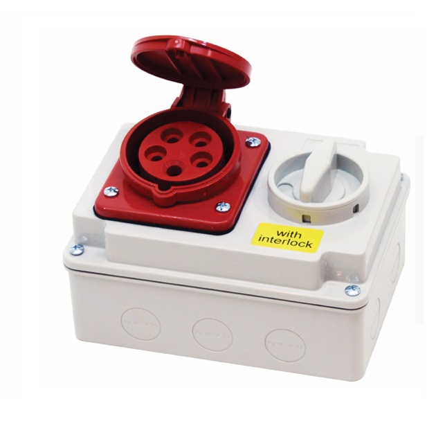 "DAKO"HTPZ315 ปลั๊กตัวเมียติดลอย + สวิทช์อินเตอร์ล็อก 3P+N+E 16A 400V IP44 SWITCHED & INTERLOCKED SOCKETS