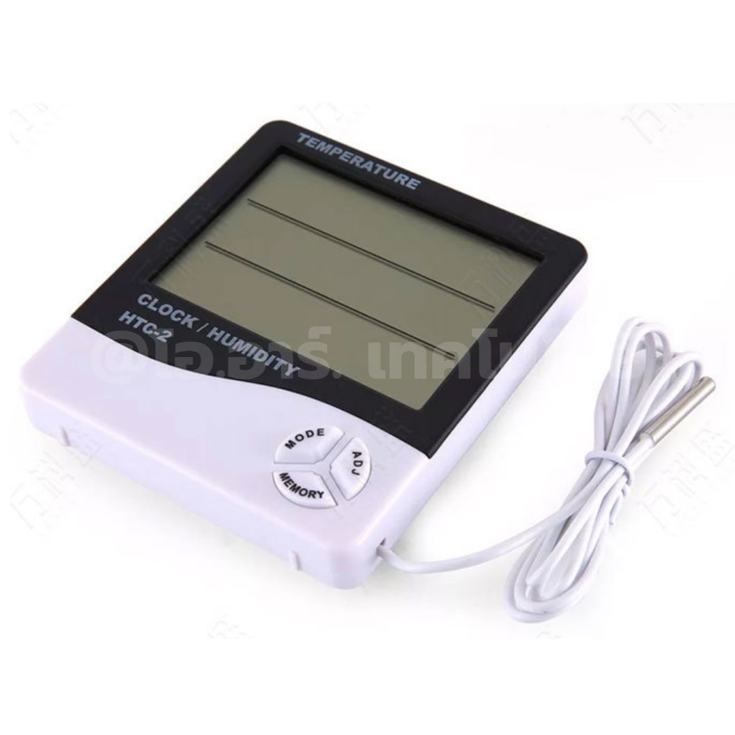 HTC-2 ไฮโกรมิเตอร์ เครื่องวัดอุณหภูมิและความชื้น นาฬิกา Hygrometer Clock Temperature&Humidity Thermometer