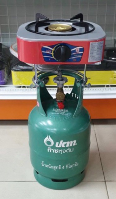 LUUKY FLAME เตาแก๊สลัคกี้เฟลม รุ่น PN-101P พร้อมถัง ปตท. จิ๋วแจ๋ว 4 กก. ไม่รวมน้ำแก๊ส