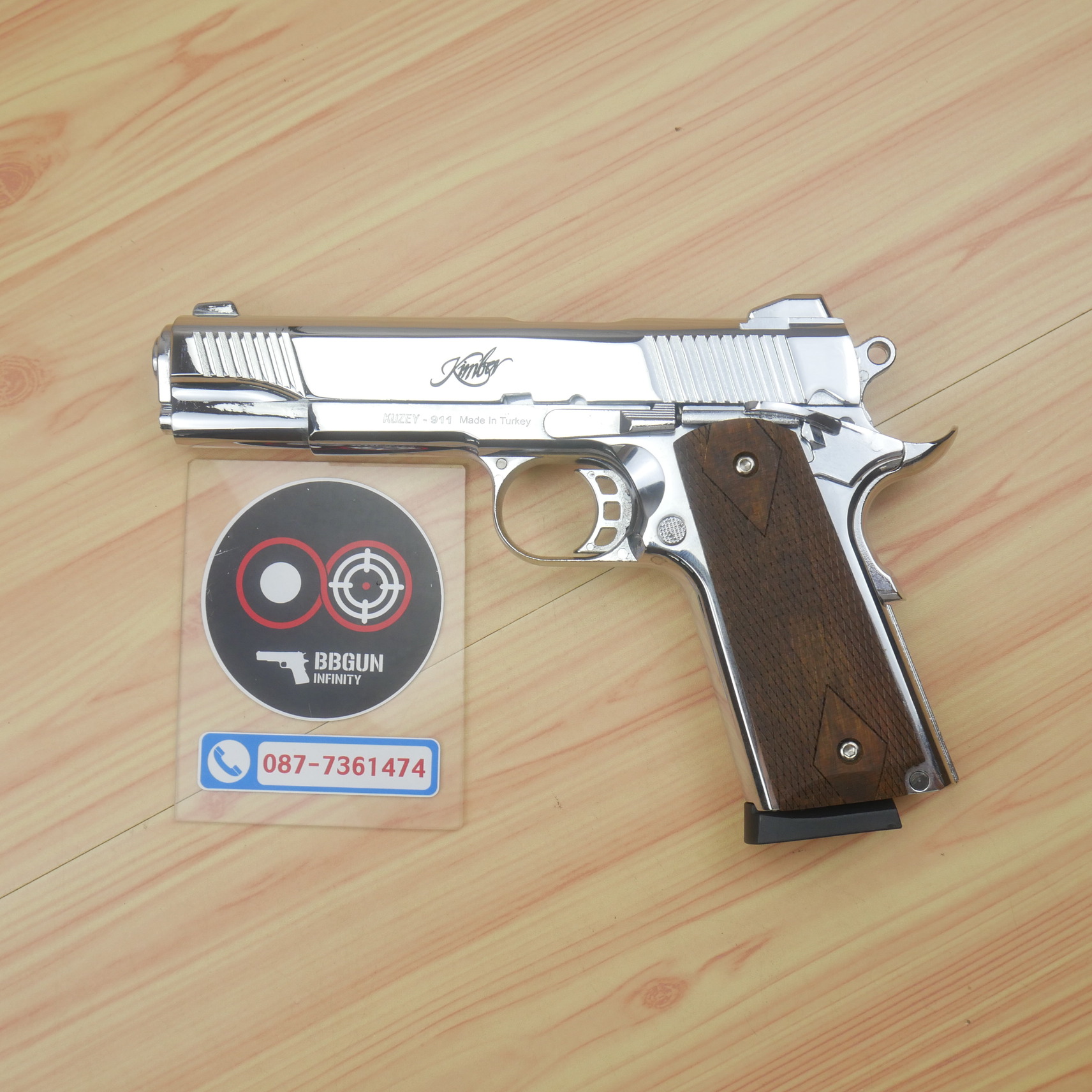 แบลงค์กัน KUZEY M1911 KIMBER ลำกล้อง 5 นิ้ว blank gun สีเงินเงา