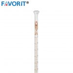 BURETTE GLASS PTFE STOPCOCK CLASS A 50 ML ; 0.1 ML (AMBER SCALE) W/CONICAL CUP,ยี่ห้อ Favorit P806350