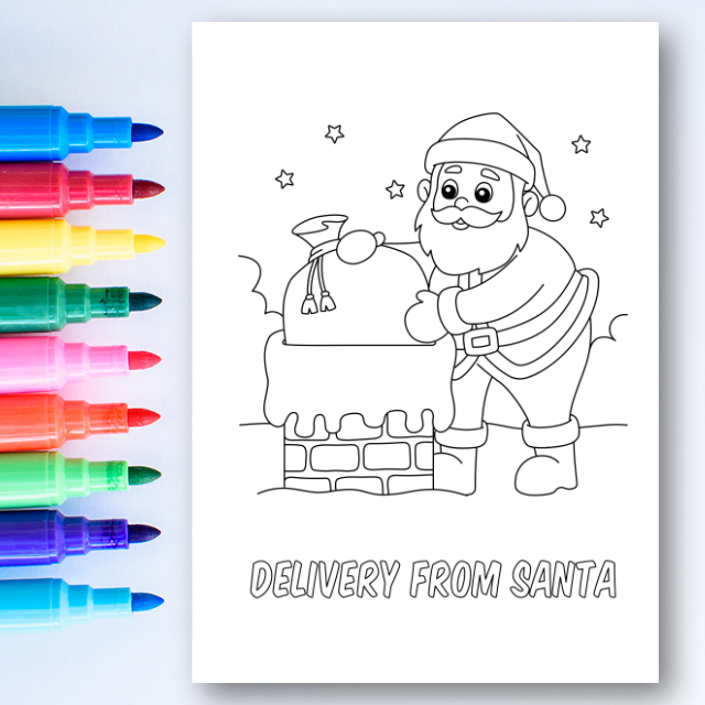 สมุดระบายสีคริสต์มาส (Christmas Coloring Book 1) พร้อมคำพูดวันคริสต์มาส