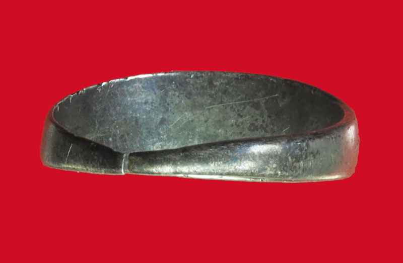 *32082 แหวนเงินพระพุทธ ข้างนางกวักลงยา หลวงพ่อจง วัดหน้าต่างนอก อยุธยา สภาพใช้ 12