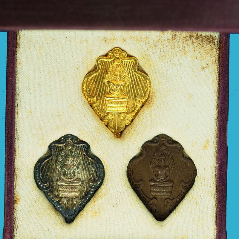 ขายแล้ว*35937 พระนาคปรก เนื้อทองคำ เงิน นวะ วัดบวรนิเวศ ปี 2531 พร้อมกล่องเดิม 10