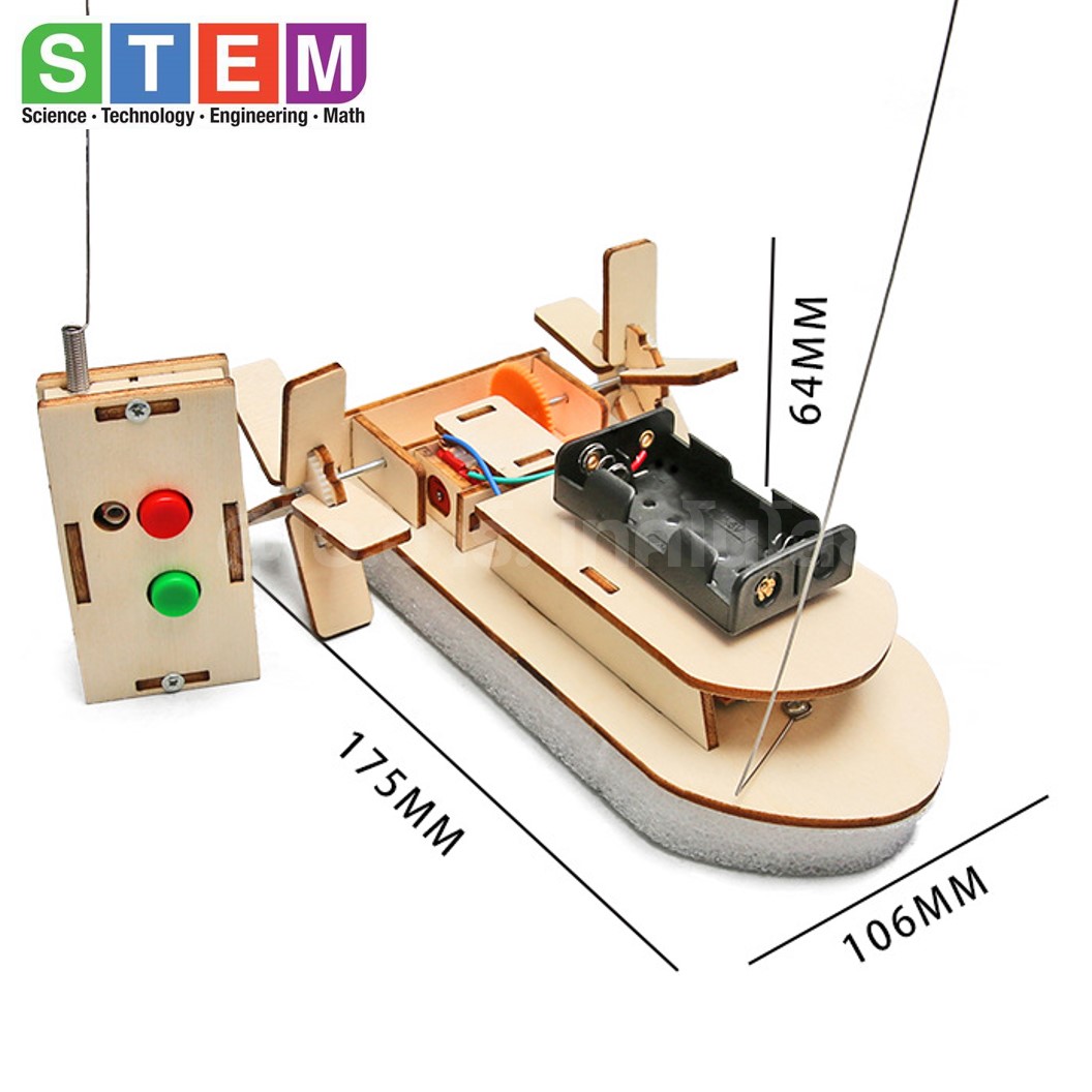 T-M318 ชุดประกอบไม้ เรือบังคับ รีโมท Remote Boat Wooden Kit STEM Education ของเล่นเสริมทักษะ เสริมพัฒนาการ ชุดเรียนรู้ ชุดทดลอง เรือไฟฟ้า บังคับ
