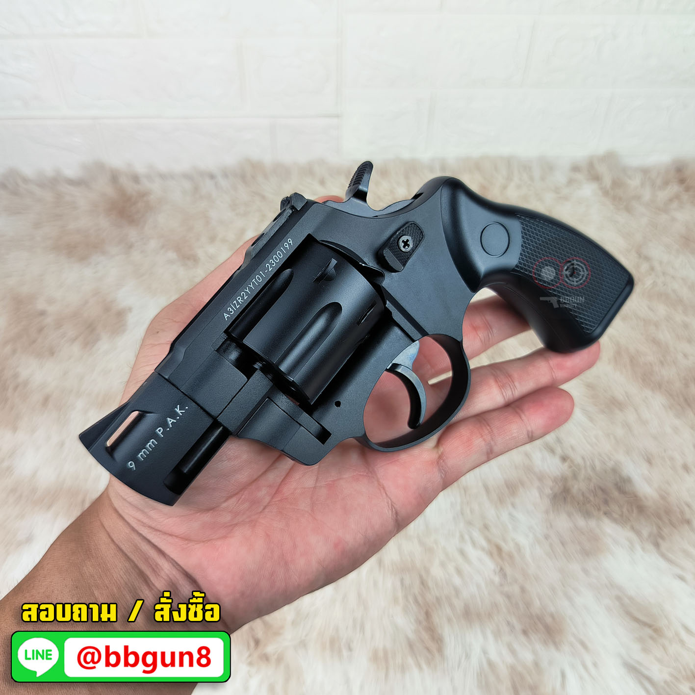 ZORAKI R1 R2 2" BLANK GUN แบลงค์กันลูกโม่ 2 นิ้ว ดำด้าน Blank Gun (แถมกล่องใส่ปืน)