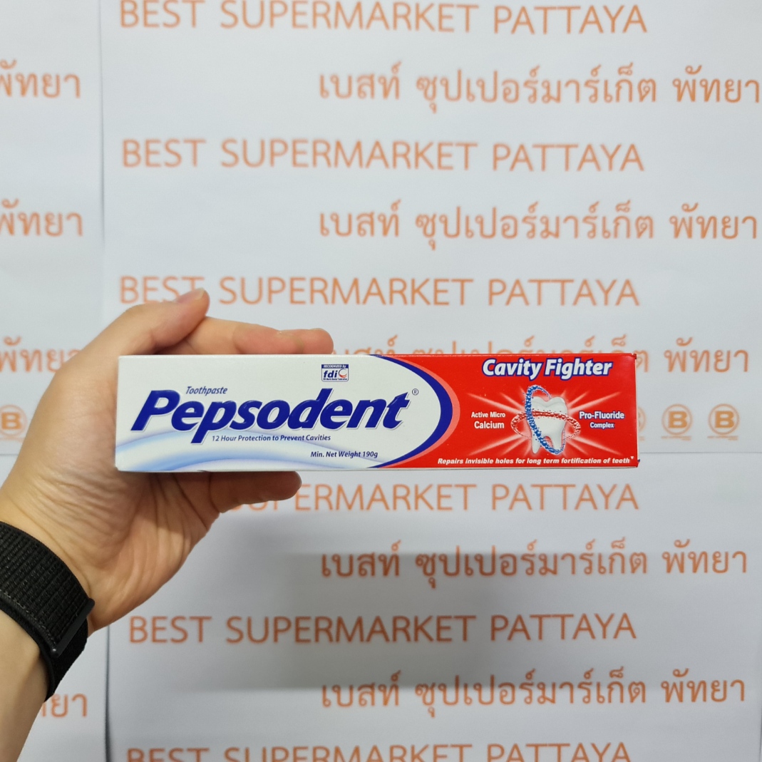 เปปโซเดนท์ ยาสีฟัน คาวิตี้ ไฟท์เตอร์ 190 กรัม Pepsodent Cavity Fighter Toothpaste 190 g.