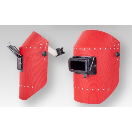 หน้ากากอ๊อกสวมหัว แดง+กระจกดำ (ราคารวมแวท) หน้ากากเซฟตี้ อ็อกเหล็ก กันแสง หน้ากากช่างเชื่อม {รหัสสินค้า1102006602}