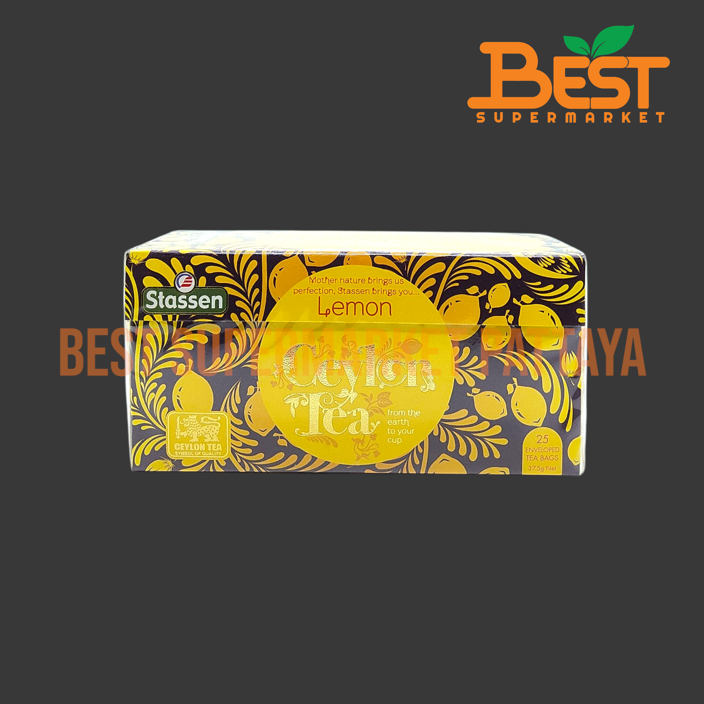 สตาร์เซน ชาดำกลิ่นเลมอน 1.5 กรัม x 25 ซอง. Stassen Brand. Lemon Ceylon Tea. 1.5 g. x 25 Enveloped Tea Bags.