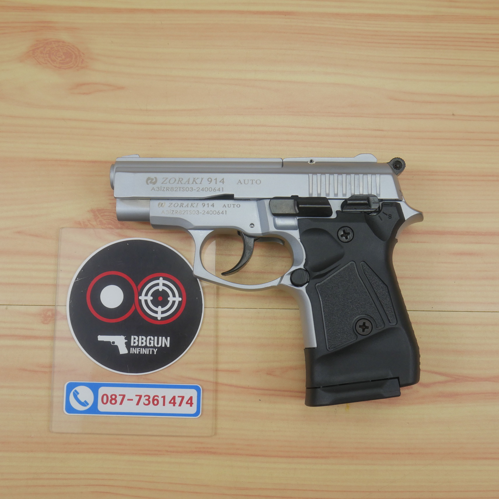 Blank GUN Zoraki mod 914-td auto สีเงินด้าน แบลงค์กัน Semi Auto & Full Auto (แถมกล่องปืน)