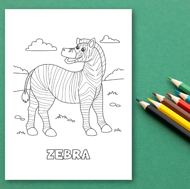สมุดระบายสีสัตว์ป่า Safari Animals Coloring Book
