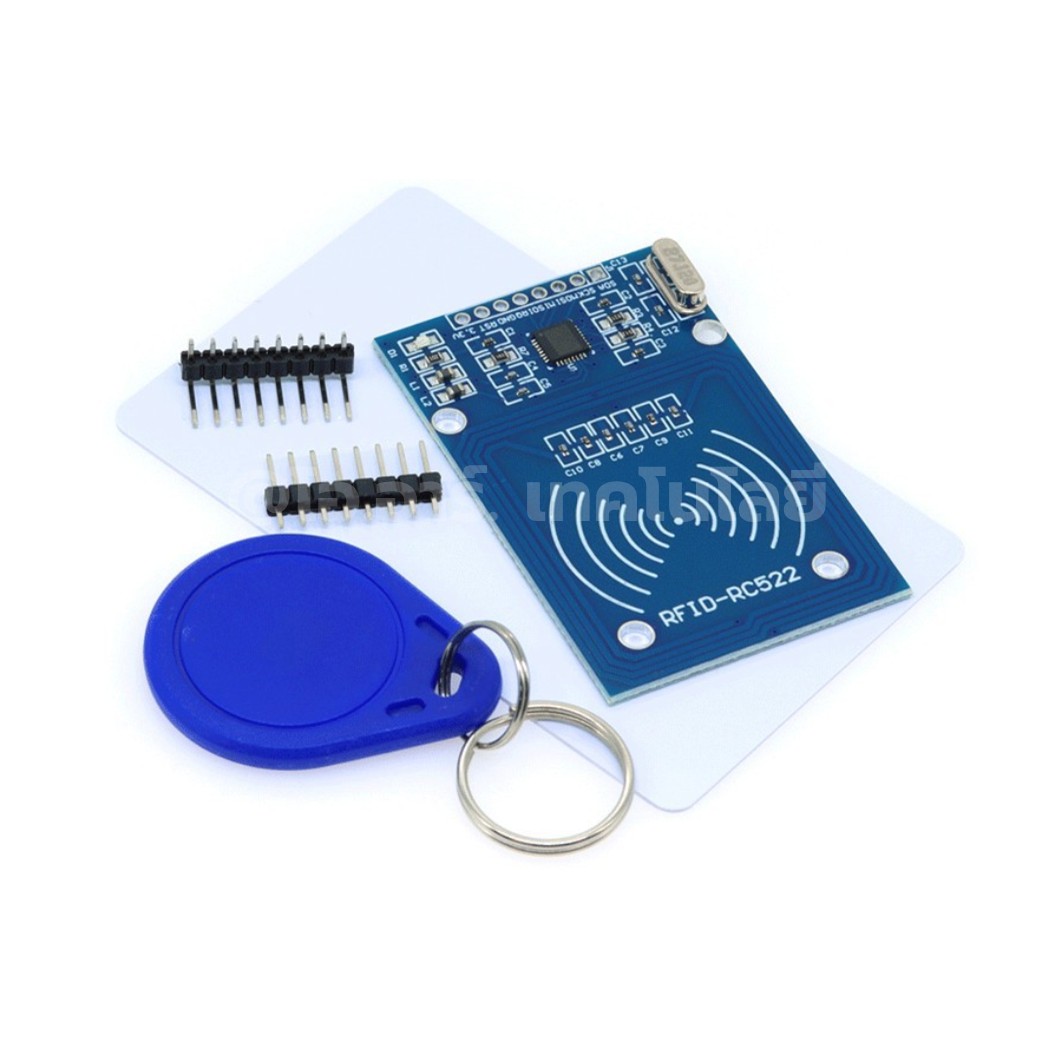 FRC-522 ชุดโมดูลคีย์การ์ด พร้อมการ์ด, พวงกุญแจ และก้างปลา FRC522 RC522 radio RFID module with Card and Keychain 13.56Mhz RC522 MFRC-522 โมดูลตัวรับคีย์การ์ด Key Card Receiver