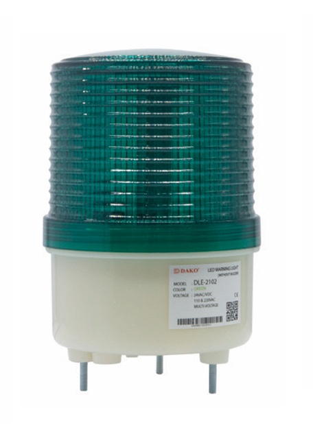 DLE-2102J-G ไฟหมุน LED 3.5 นิ้ว / สีเขียว (มีไซเรน 110dB ) 24VAC/VDC,110-220VAC, 220VAC ไฟหมุน ไฟเตือน ไฟฉุกเฉิน DAKO®