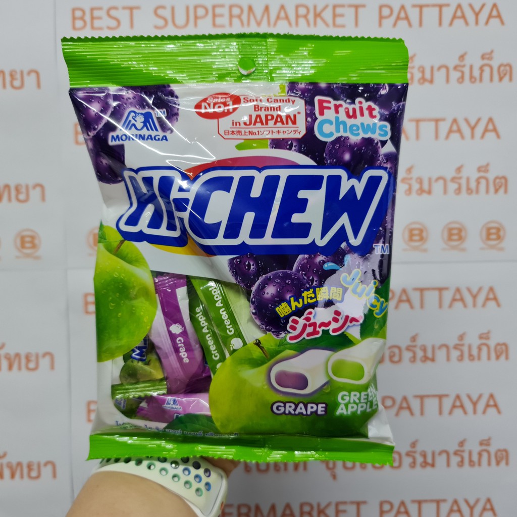 โมรินากะ ไฮ-ชิว ลูกอมเคี้ยวหนึบ 100 กรัม Morinaga Hi-Chew Soft Candy 100 g.