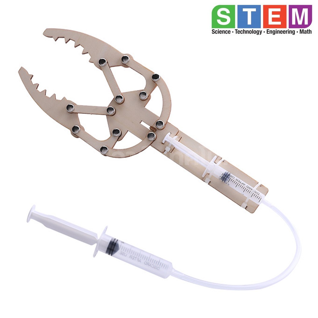 T-M59 ชุดประกอบไม้ มือจับ ไฮดรอลิก Hydraulic Manipulator Wooden Kit STEM Education ของเล่นเสริมทักษะ เสริมพัฒนาการ ชุดเรียนรู้ ชุดทดลอง แขนกล