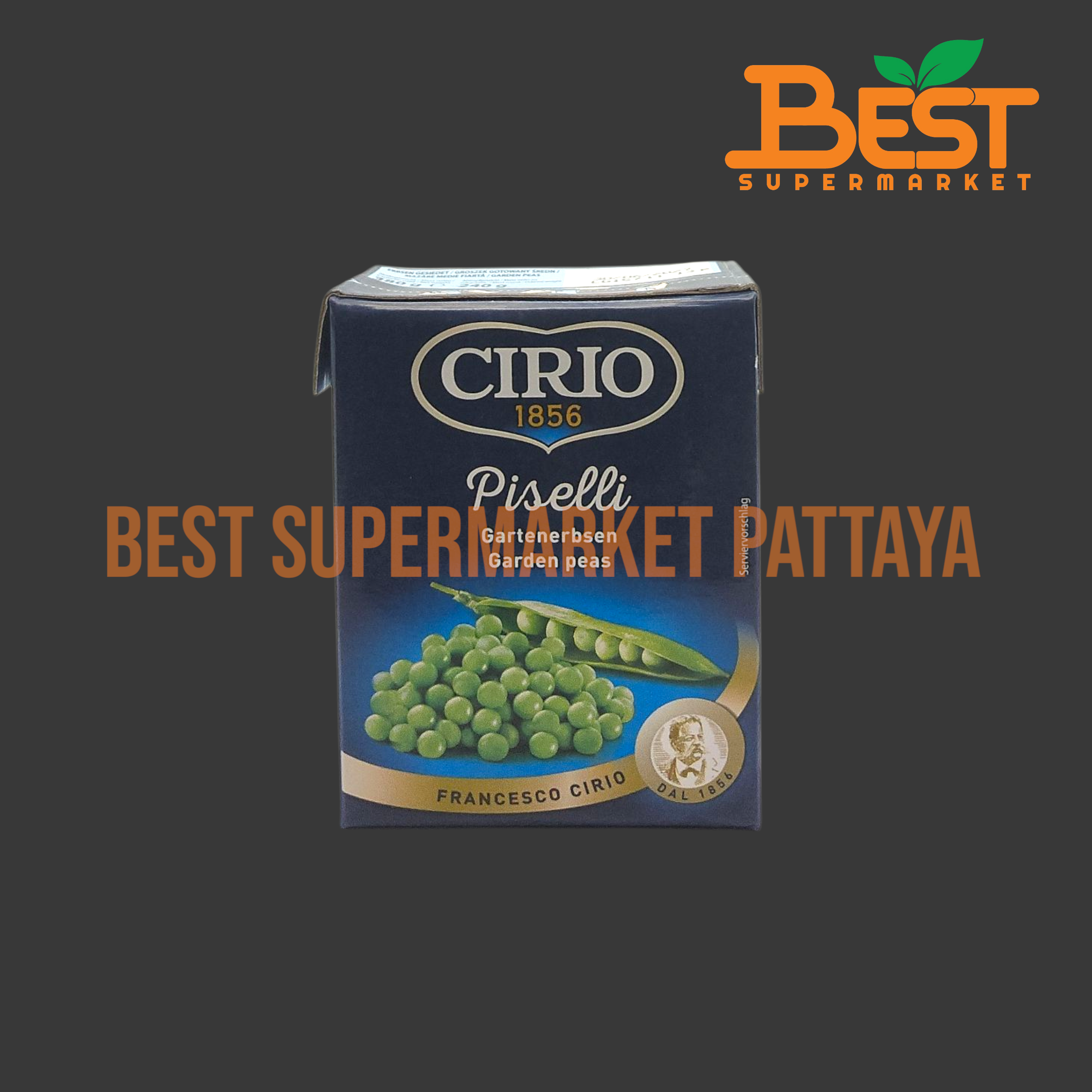 ซีริโอ ถั่วลันเตาในน้ำเกลือ น้ำหนักสุทธิ 380 กรัม Cirio Garden Peas Net Weight 380 g.