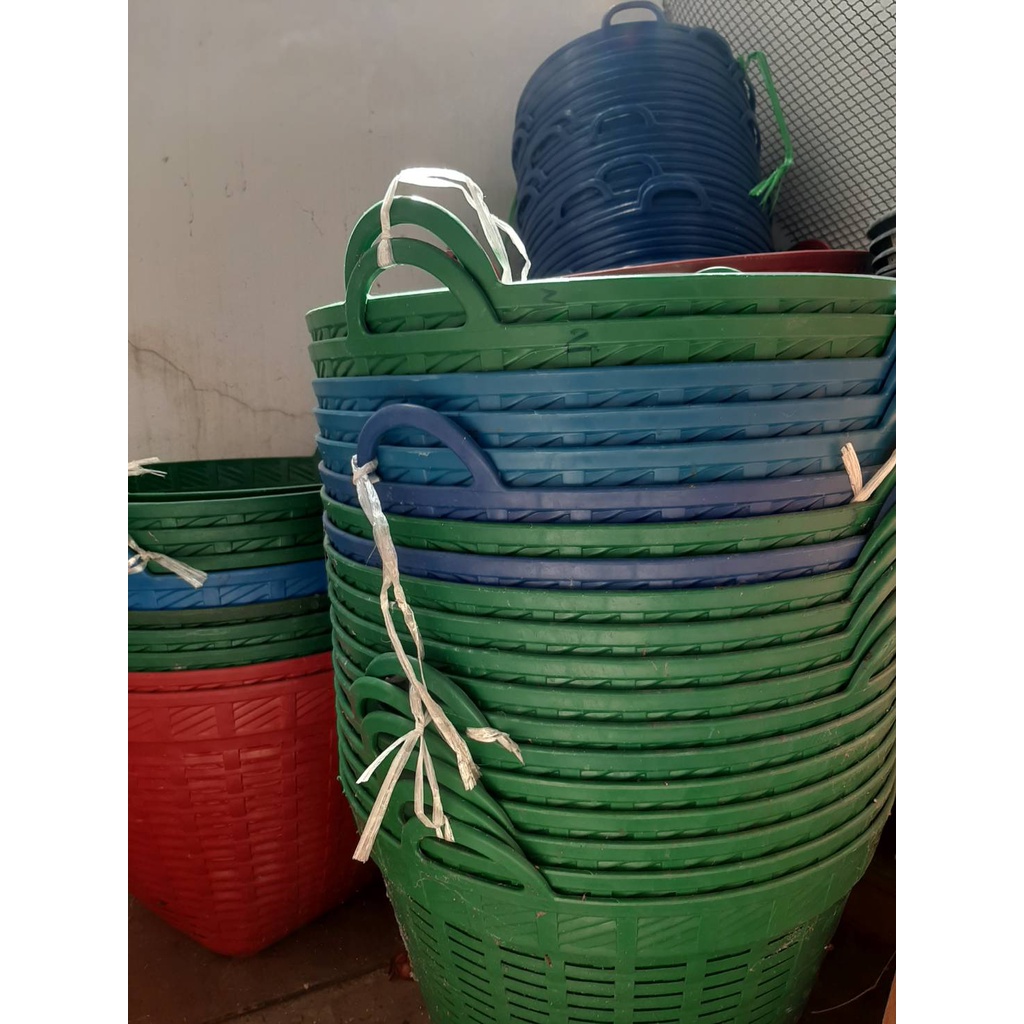 เข่งพลาสติก ปากกว้าง 42cm-67cm (ราคารวมแวท) เข่งผลไม้ เข่งกลม เข่งใส่ทุเรียน เข่งทุเรียน ตะกร้าทุเรียน ตะกร้ากลม