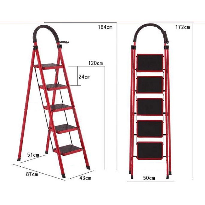 บันไดอลูมิเนียม DELI Ladder รุ่น DLS205 (ราคารวมแวท) มีแป้นเหยียบเต็มเท้า ขนาด 5 ขั้น บันไดอเนกประสงค์{1500221601}