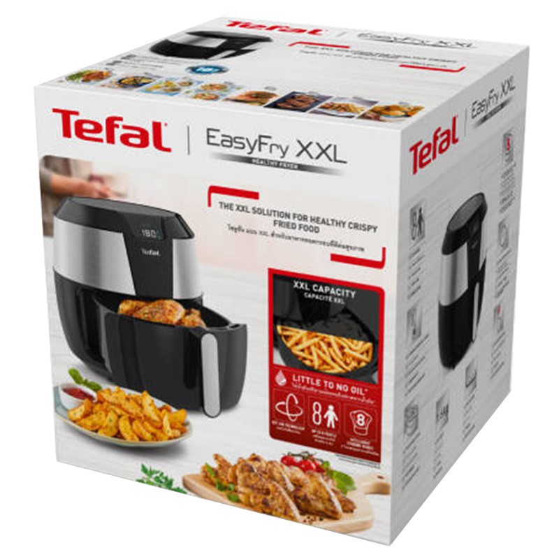 Tefal หม้อทอดไร้น้ำมัน หน้าจอดิจิตอล EASY FRY XXL รุ่น EY702D66 ความจุ 5.6 ลิตร กำลังไฟ 1,850 วัตต์ รับประกัน 2 ปี