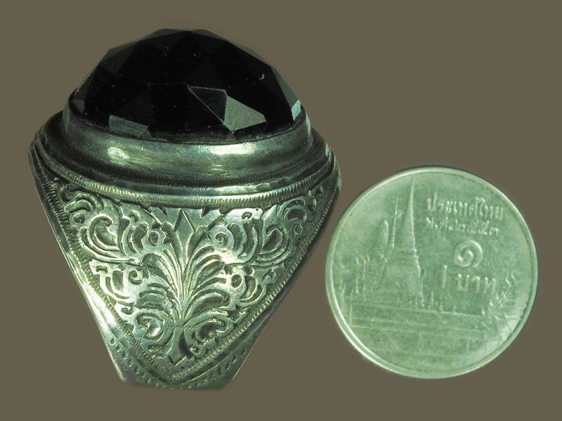 ขายแล้ว*39857 แหวนหัวนิล เนื้อเงินผสม เป็นเครื่ืองประดับสะสม 16