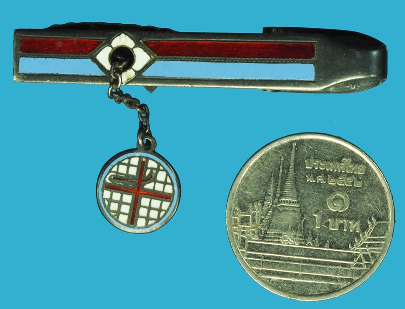 *37420 กลัดติดไทด์ ลงยาทำด้วยเงิน งานนอก เป็นของสะสม 17