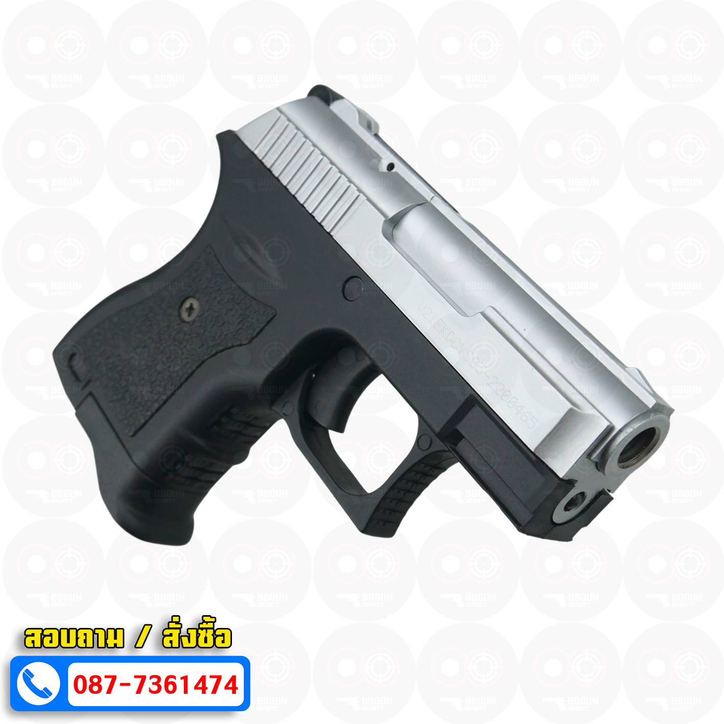 แบลงค์กัน EKOL BOTAN White สีเงินด้าน 9 mm P.A.K. Blank gun (แถมกล่องใส่ปืน)