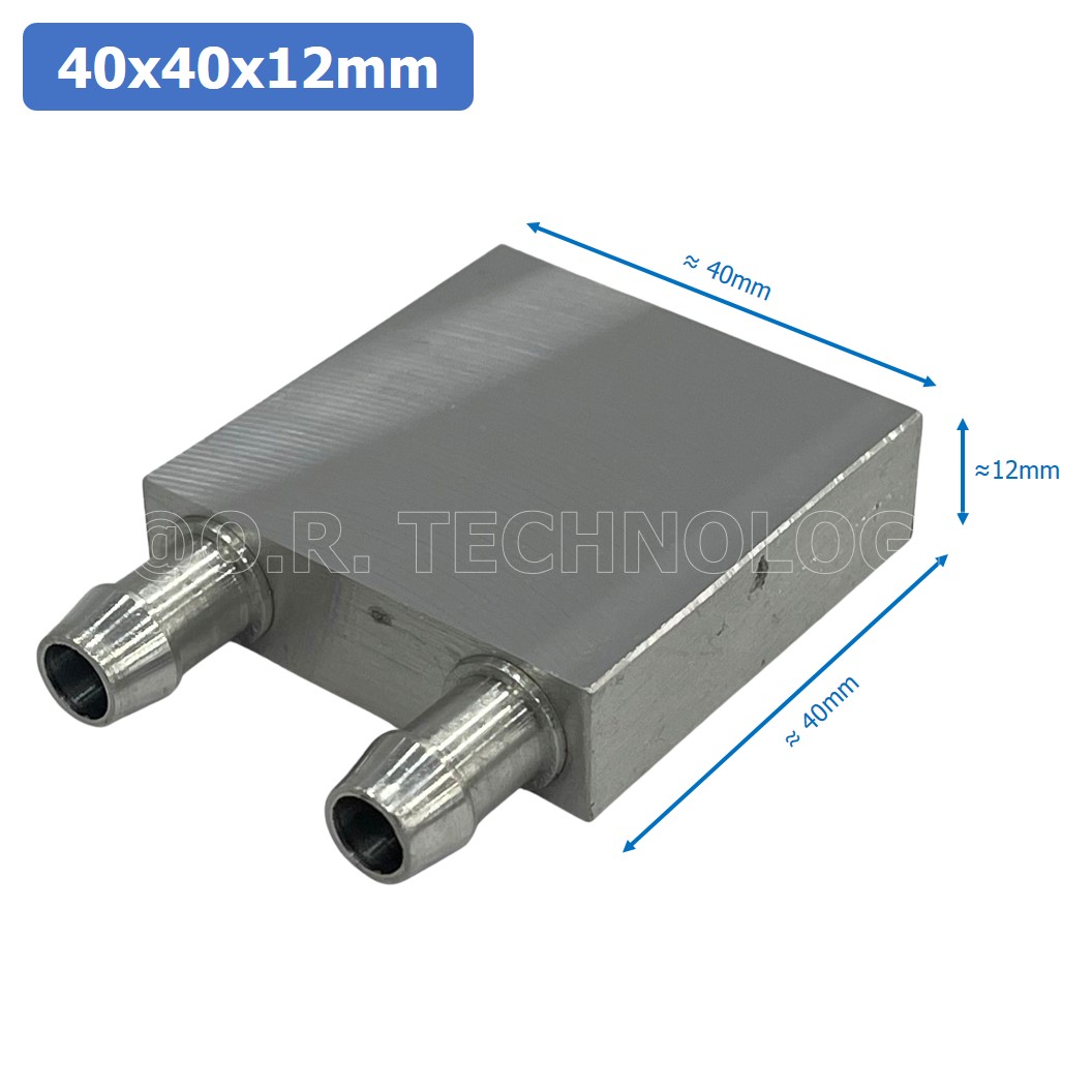 (1ชิ้น) NA561 บล็อกน้ำระบายความร้อน ขนาด 40x40x12mm บล็อกน้ำ อลูมิเนียมบล็อก Water Cooling Head Water Cooling Plate Aluminium block 40*40*12mm แผ่นร้อนเย็น