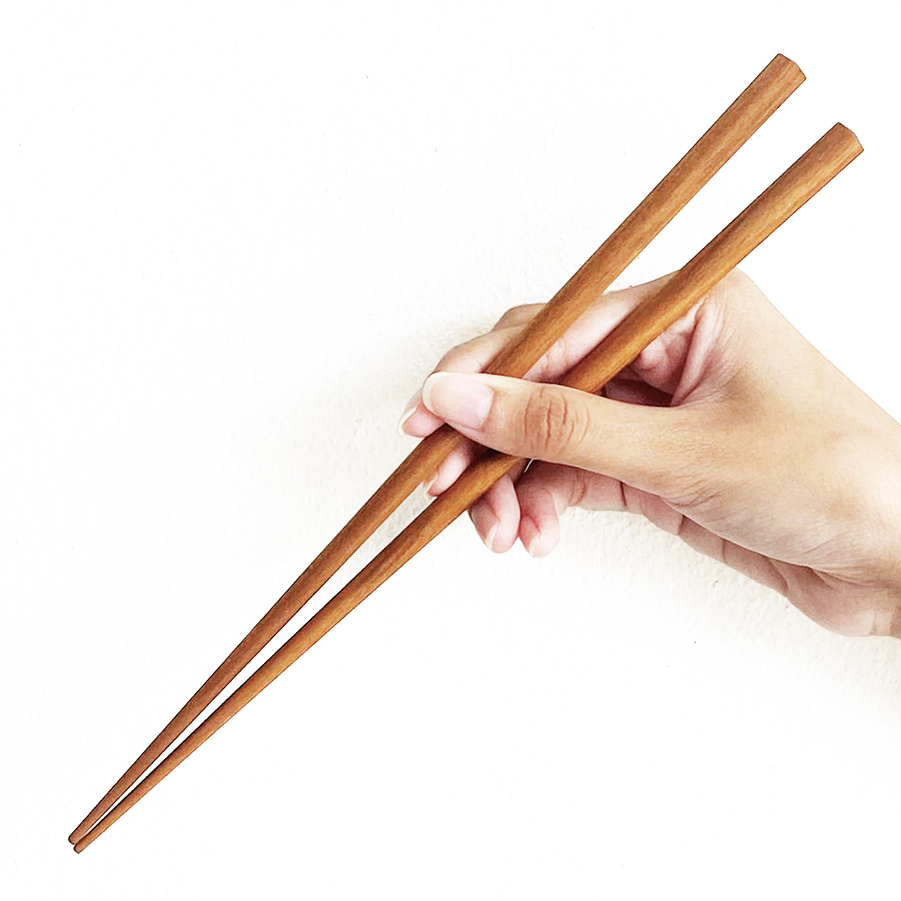 ตะเกียบไม้สัก กลม ญี่ปุ่น เกาหลี จีน 25 cm KOUPREY Natural Vintage Brown Teak Wood Japanese Korean Chinese Wooden Chopsticks Round Shape