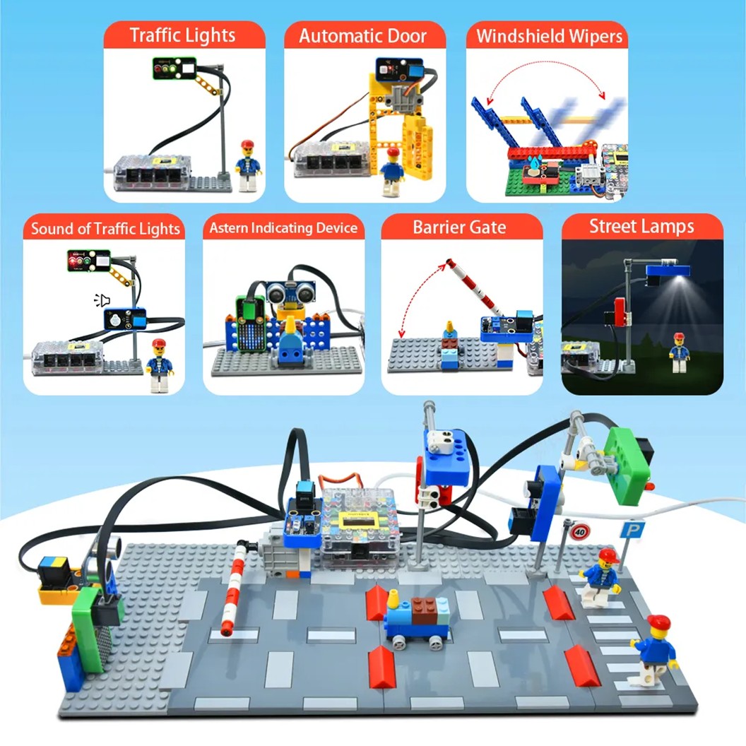 KEYESTUDIO ชุดตัวต่อ Kidsbits Lego kit for Arduino STEM Education DIY Kit Kidsuno KD3017/KD3020/KD3021 Smart Engineering/Smart Farm/Intelligent Traffic System