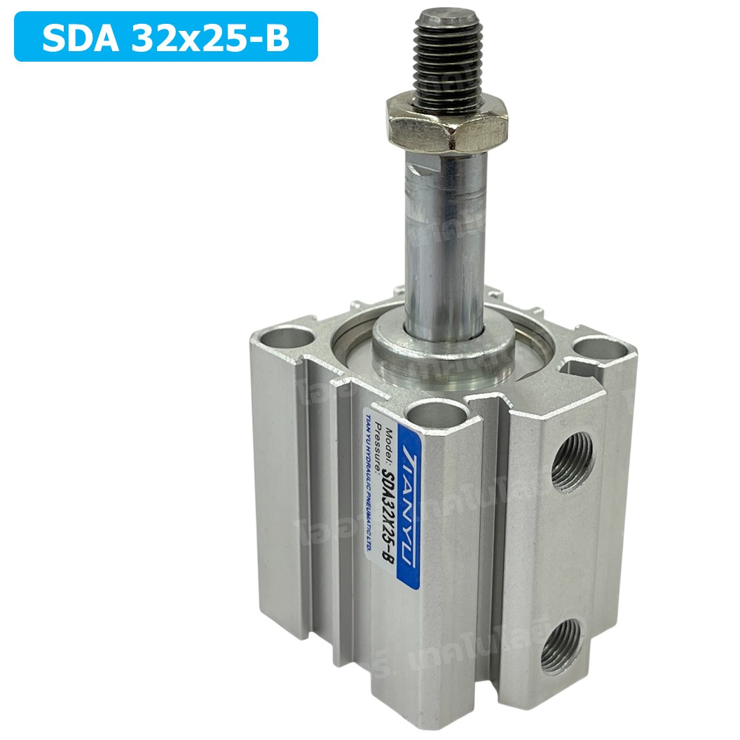 SDA 32x25-B กระบอกลมคอมแพค กระบอกลม รุ่นคอมแพค Compact Air Cylinder SDA Series เกลียวตัวผู้ Male Thread