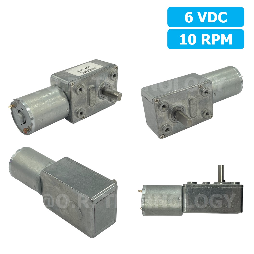 JB102 มอเตอร์วอร์มเกียร์ JGY-370 6VDC 10RPM DC Metal Worm Gear Motor Brushed มอเตอร์เกียร์ แกน 1ข้าง JGY370 มอเตอร์ตัวหนอน