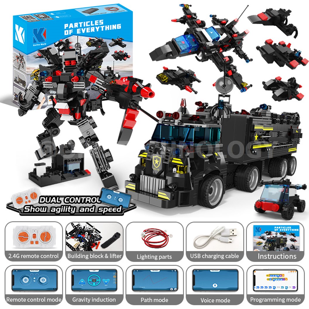KEEYEE WORLD K96111 ชุดเรียนรู้ เสริมทักษะ S.W.A.T. Vehicle ตัวต่อ STEAM Educational Programmable Robot Kit Building Block