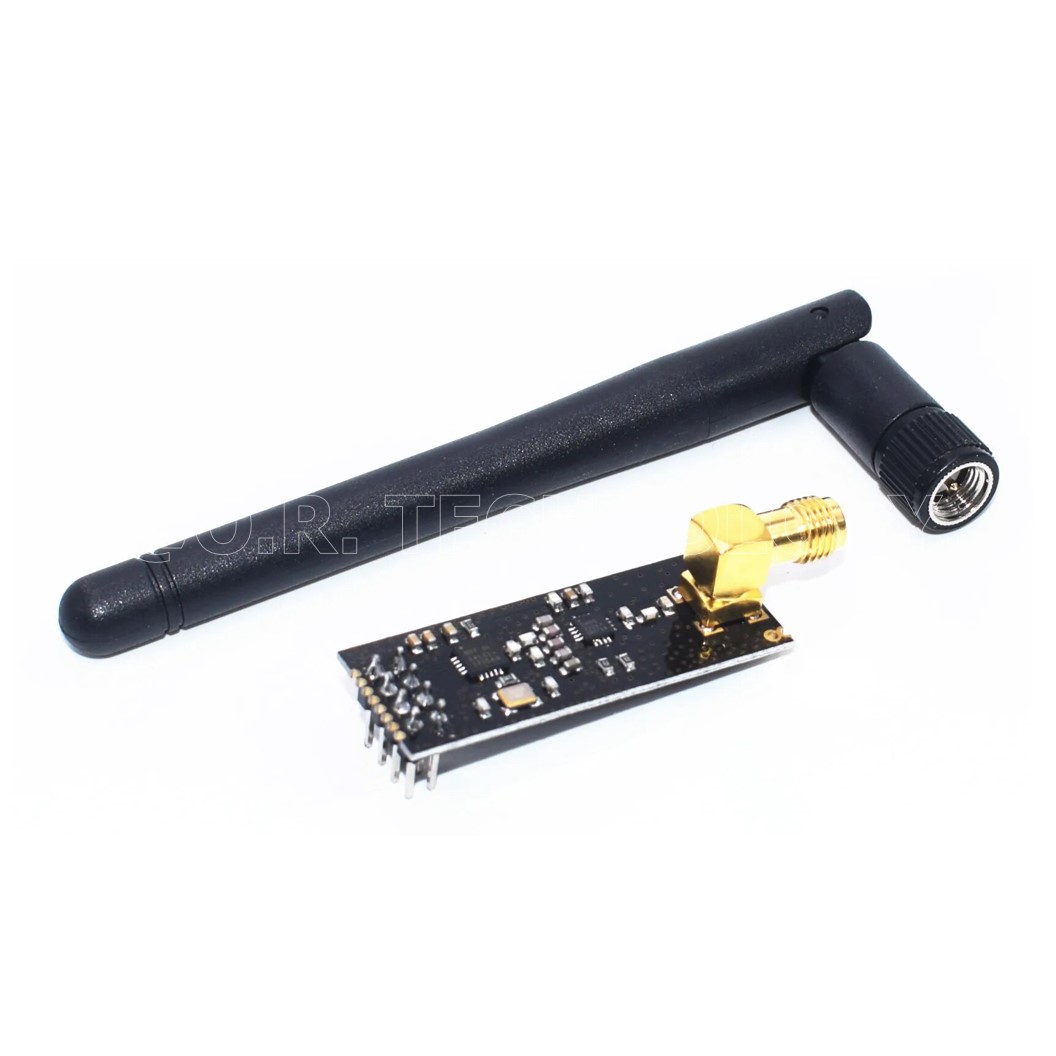 (1ชิ้น) AA102 โมดูลส่งข้อมูลไร้สาย พร้อมเสาสัญญาณ NRF24L01+PA+LNA with Antenna 1100 Meters Wireless Module โมดูลสื่อสารไร้สาย