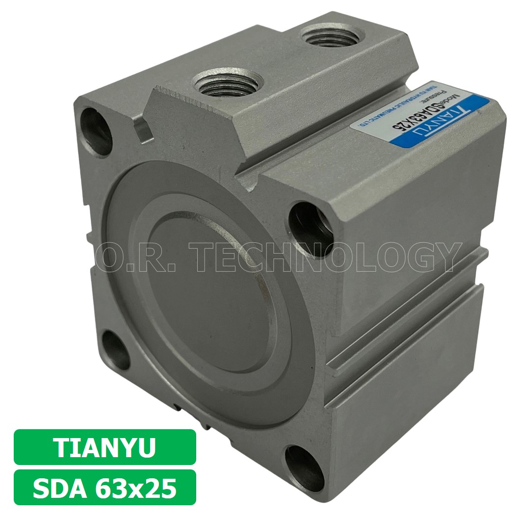 (1ชิ้น) SDA 63x25 กระบอกลมคอมแพค กระบอกลม รุ่นคอมแพค Compact Air Cylinder SDA Series แบบคอมแพค