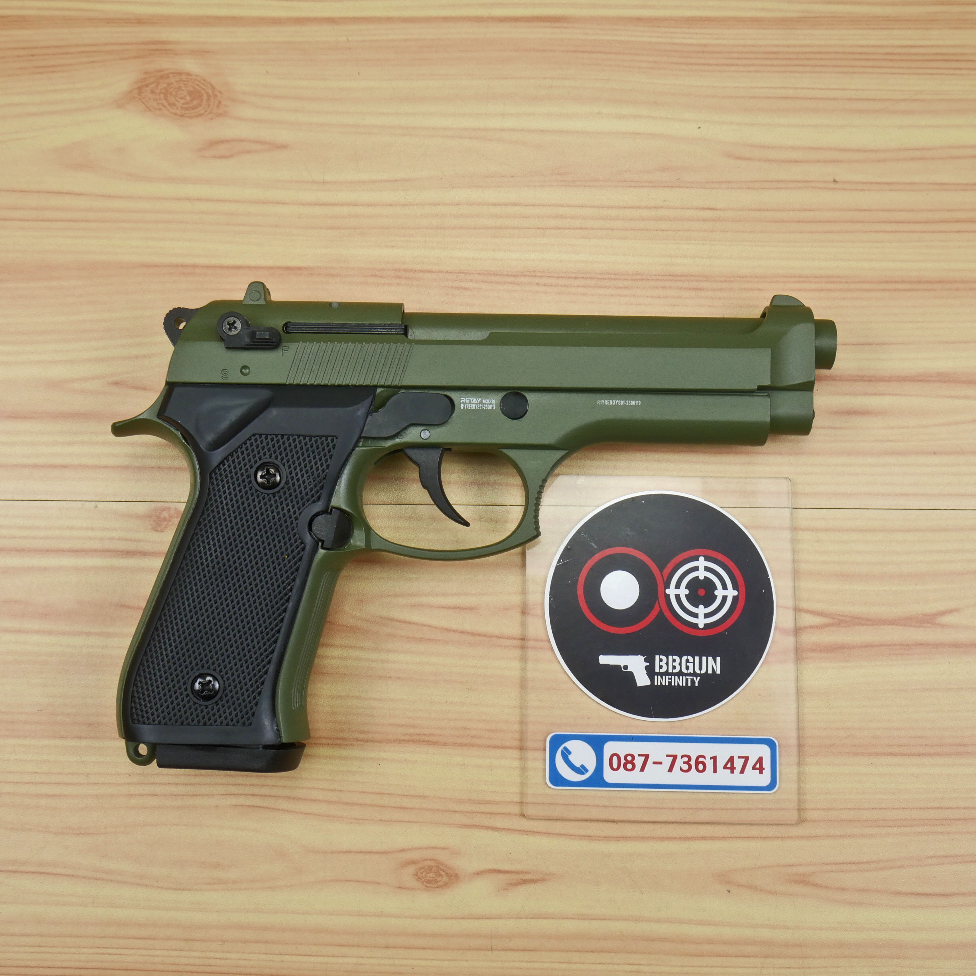 แบลงค์กัน Retay M92 สีเขียวเข้ม Dark Green Blank Gun Beretta M92 รีเท บาเร็ตต้า เอ็ม 92