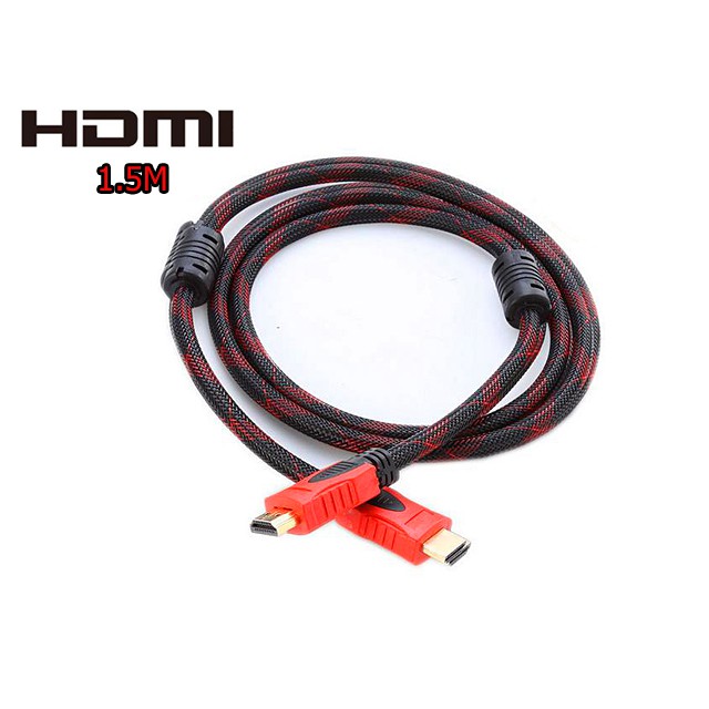 สาย HDMI ชนิดถัก HDTV HD Cable มาตรฐาน V.1.4 สายทองแดงแท้ ความยาว 1.5 เมตร