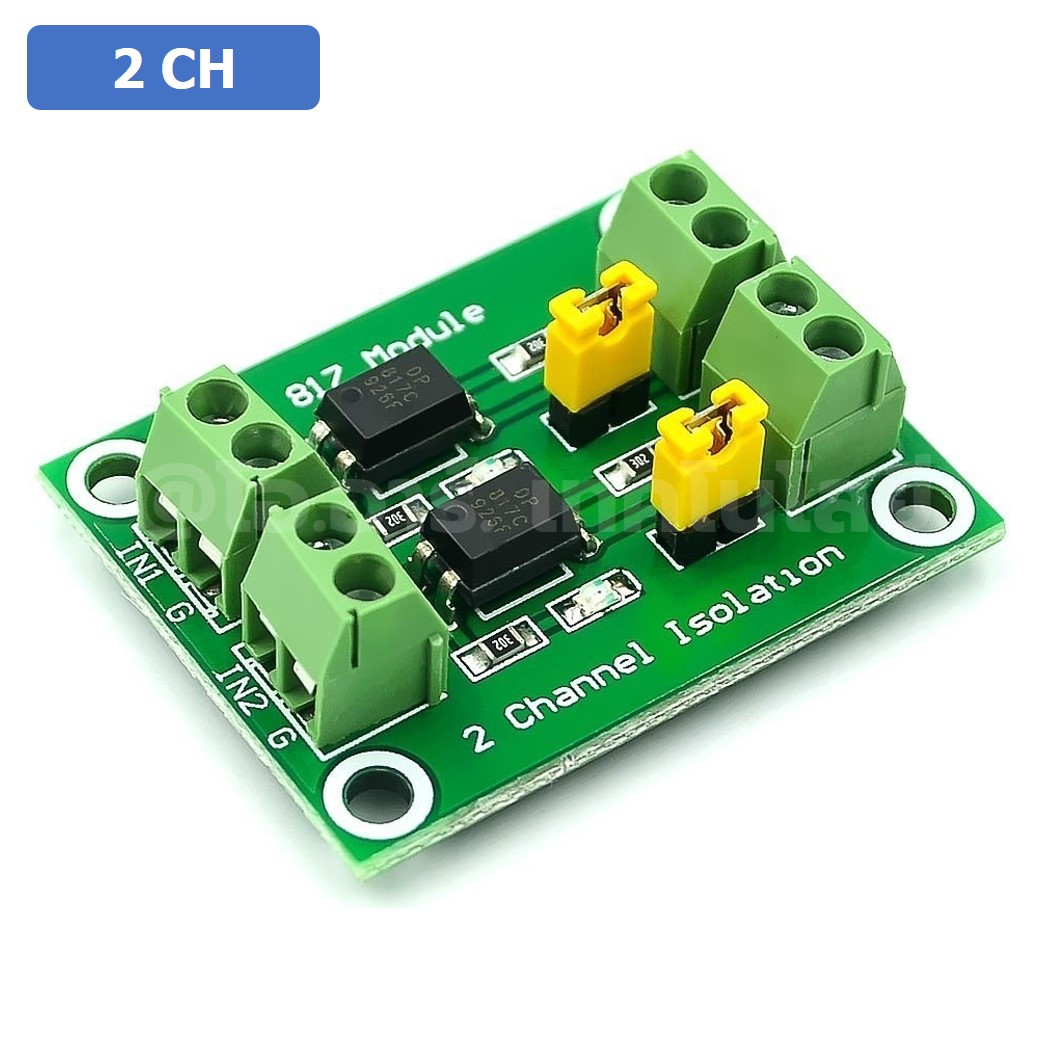 CM003 PC817 โมดูลควบคุมแบบแยกกราวน์ 2 ช่อง 2 Channel Optocoupler Isolation Optical module ออปโต้คัปเปอร์ 3.3-5V