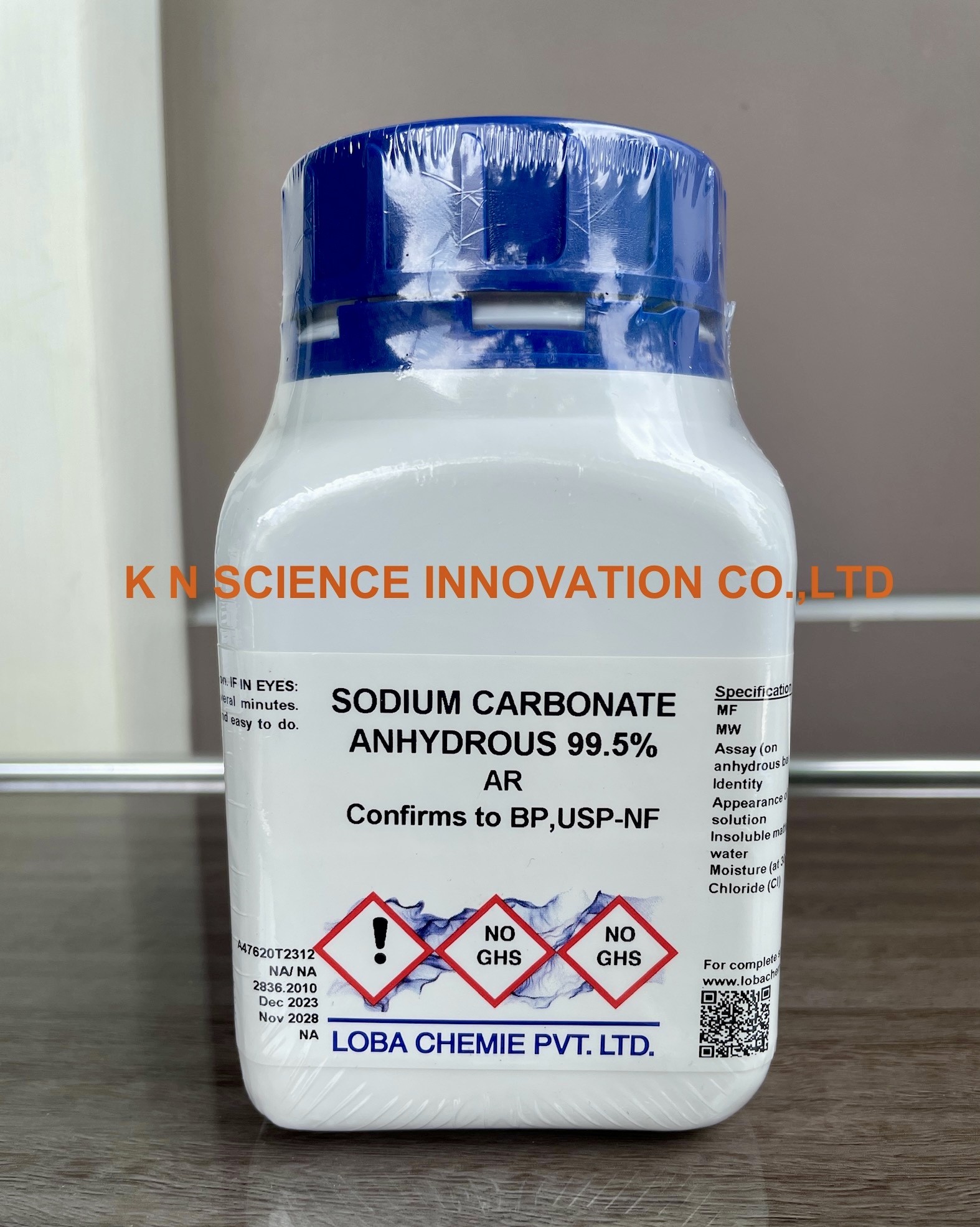Sodium carbonate anhydrous, AR, Confirming to BP/NF ,500 g ,Loba 0581000500