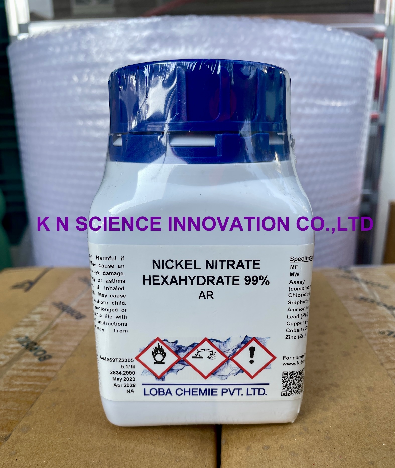 Nickel nitrate hexahydrate, 99%, AR ,500 g,Loba 0488000500