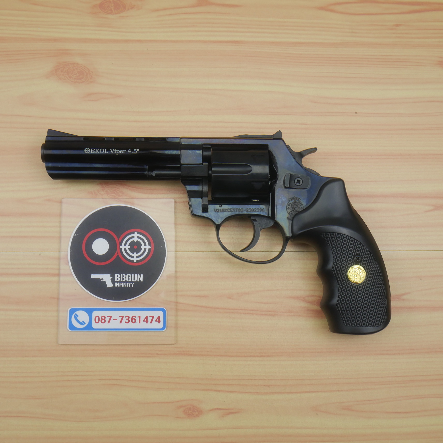 Blank Gun Ekol Viper 4.5 นิ้ว สีดำ แบลงค์กันลูกโม่ Revolver 4.5" black กระดุมทอง