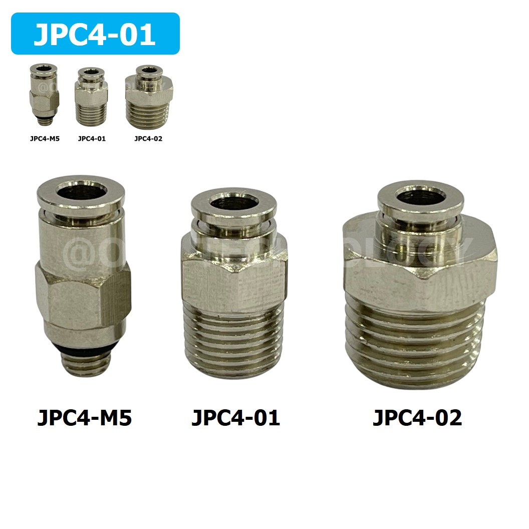 JPC ข้อต่อลมสแตนเลสเกลียวนอก ข้อต่อลมเกลียวนอก ตรง ข้อต่อลม สแตนเลส STAINLESS Male Thread Straight Quick Connector Fitting