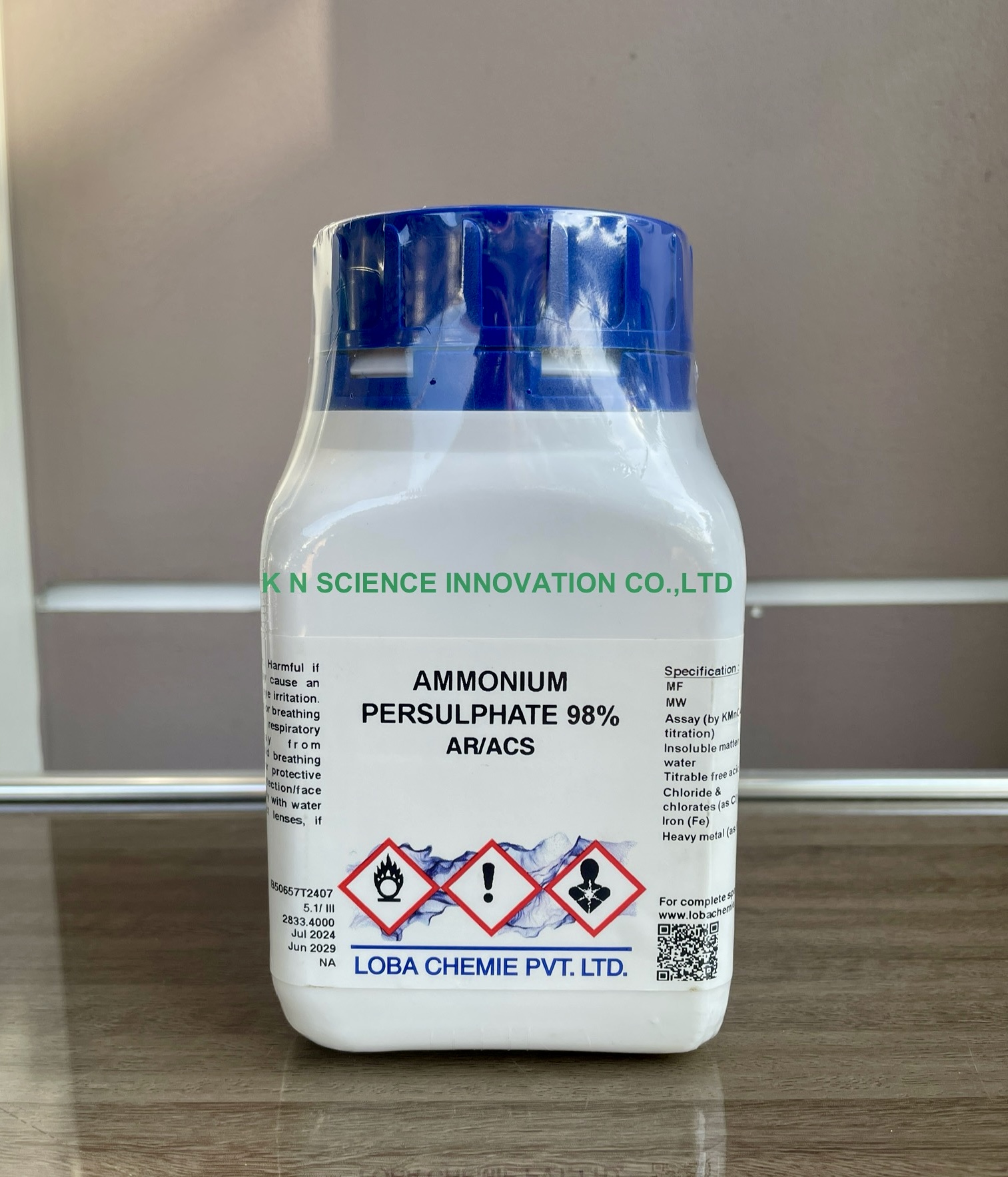Ammonium persulfate, 98%, AR ,500 g ,Loba 0132100500
