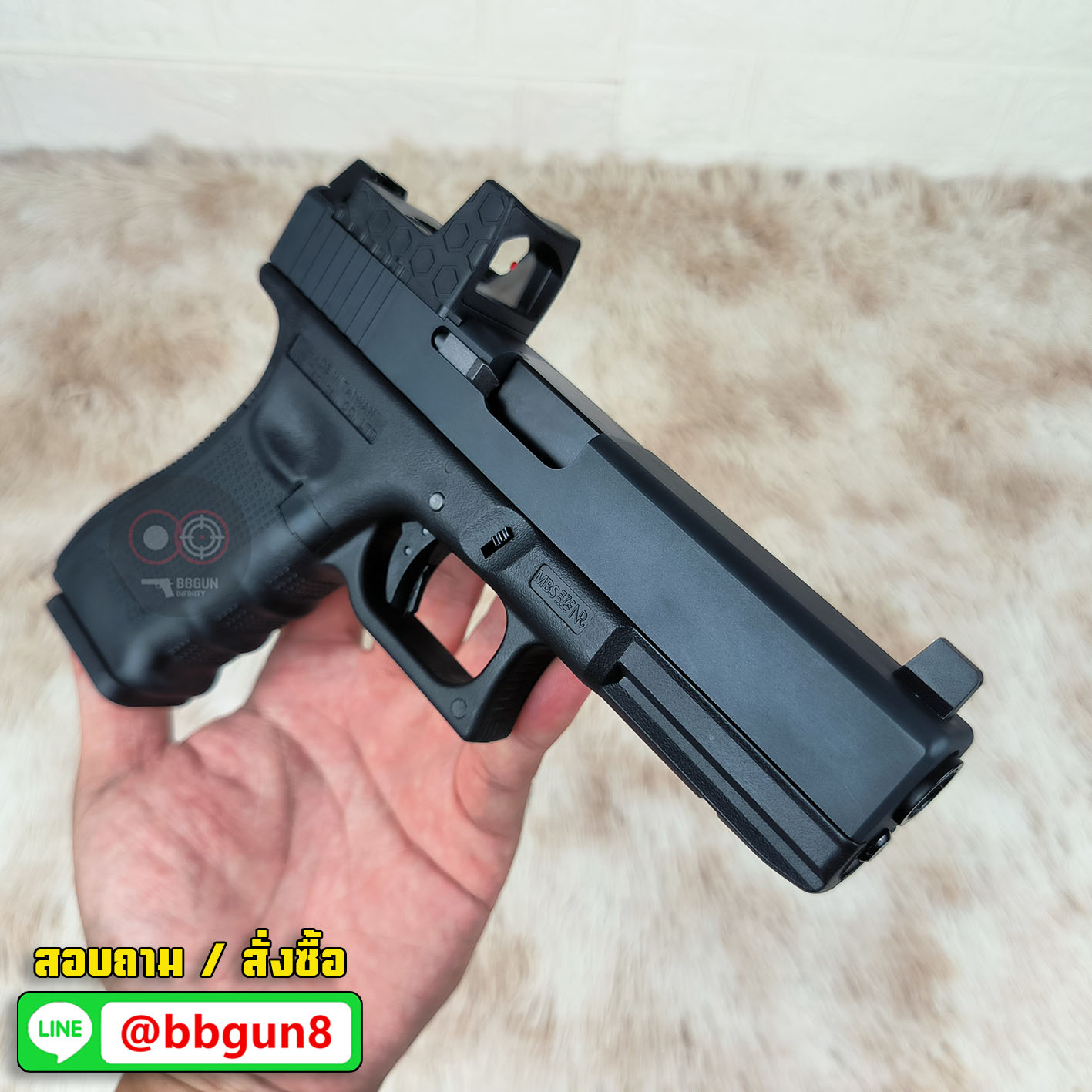 Glock 17 Gen 4 MOS - WE (แถมแผ่นเพลท RED DOT ศูนย์ปืนยกสูง เสริมด้าม)