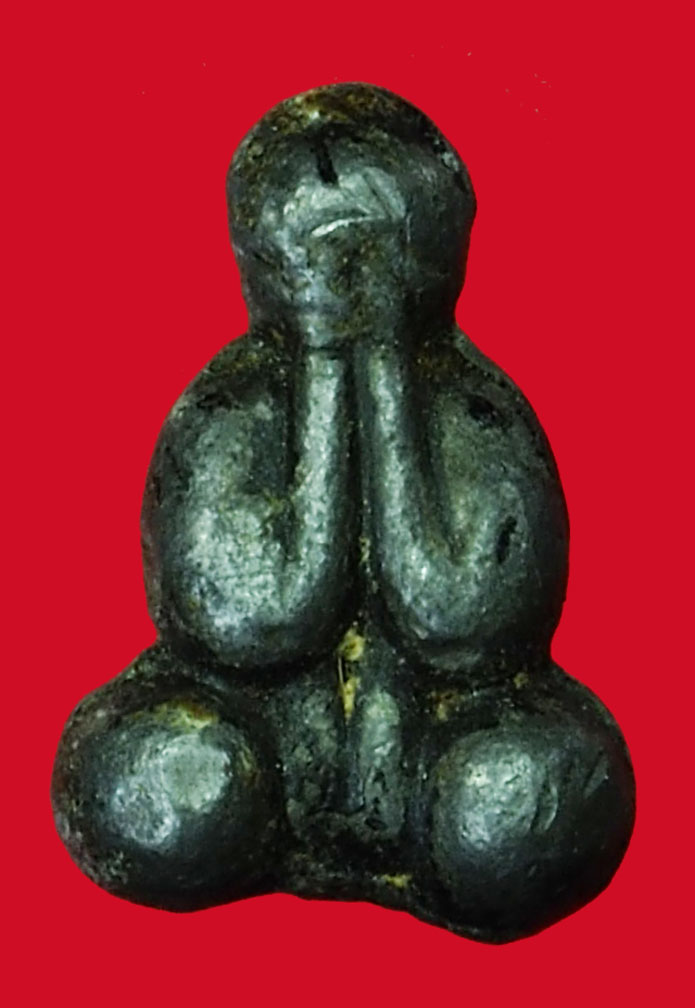 *35118 พระปิดตาหัวไม้ขีด เนื้อชินตะกั่วจุ่มรัก หลวงพ่อเดิม วัดหนองโพ นตรสวรรค์ 40