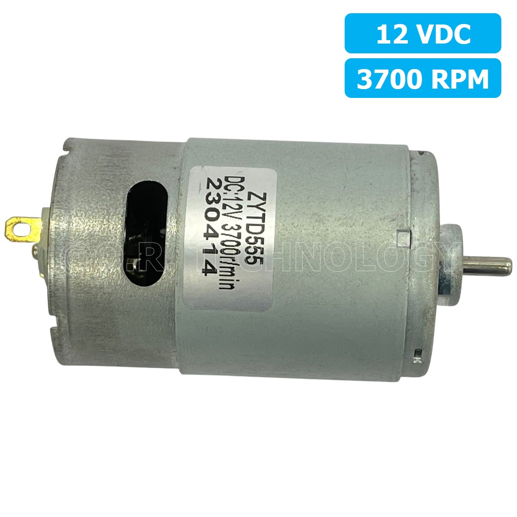 (1ชิ้น) ZTYD-555 มอเตอร์ 555 12VDC 3700RPM Motor Round Shaft มอเตอร์รอบเร็ว แกนกลม Zhengke