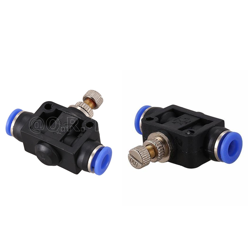 SA-4 ข้อต่อลม 2ทาง แบบปรับลมได้ ข้อต่อปรับลม ข้อต่อวาล์วปรับลม Speed Controller Valve flow speed control valve Pneumatic Quick Fitting 2 way Push in