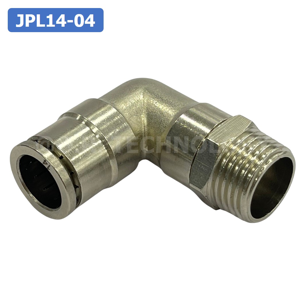 (1ชิ้น) JPL14-04 ข้อต่อลม เกลียวนอก งอ90° สแตนเลส STAINLESS Male Thread Elbow Pipe Quick Fittings Connector ข้อต่อลมสแตนเลส ข้องอ