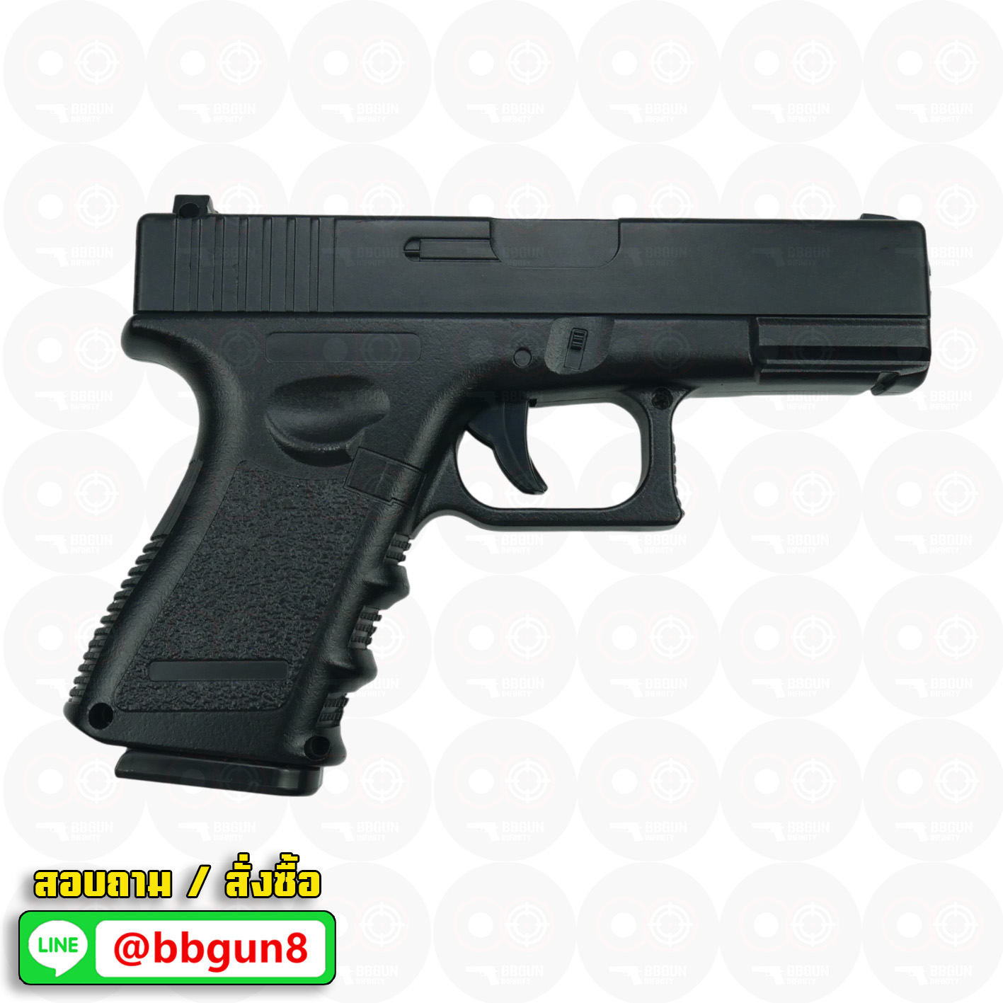 ปืนอัดลมชักยิง Galaxy G15 (Glock 19) - Spring Action. โมเดล Glock 19 Gen3 บอดี้โลหะ