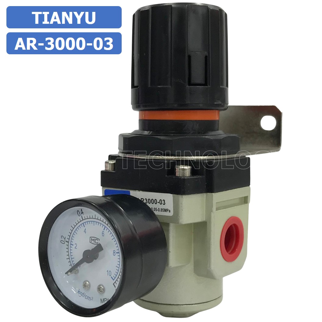 (1ชิ้น) AR-3000-03 ตัวปรับแรงดันลม ชุดปรับแรงดันลม Air Regulator Pneumatic TIANYU AR3000-03