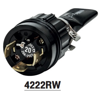 "AMERICAN DENKI"4222RW 4242RW-L16 3-Pole 4-Wire Grounding 20A 250V-480V Waterproof Plug IP65